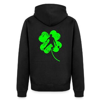 Badminton Trèfle de la Saint-Patrick - Veste à capuche bio Premium Unisexe - noir - Dos - Nico (187cm)