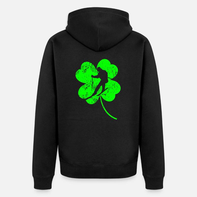 Ski Trèfle de la Saint-Patrick - Veste à capuche bio Premium Unisexe - noir