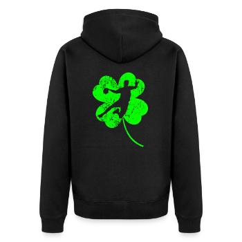 Handball Trèfle de la Saint-Patrick - Veste à capuche bio Premium Unisexe - noir - Dos - Nico (187cm)