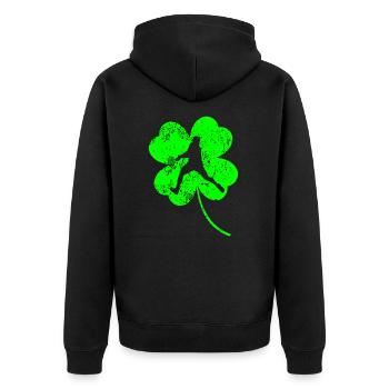 Tennis Trèfle de la Saint-Patrick - Veste à capuche bio Premium Unisexe - noir - Dos - Nico (187cm)