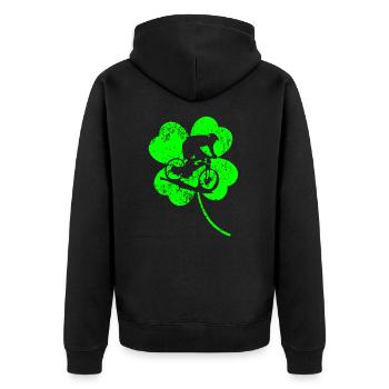 Trèfle de la Saint-Patrick à vélo - Veste à capuche bio Premium Unisexe - noir - Dos - Nico (187cm)