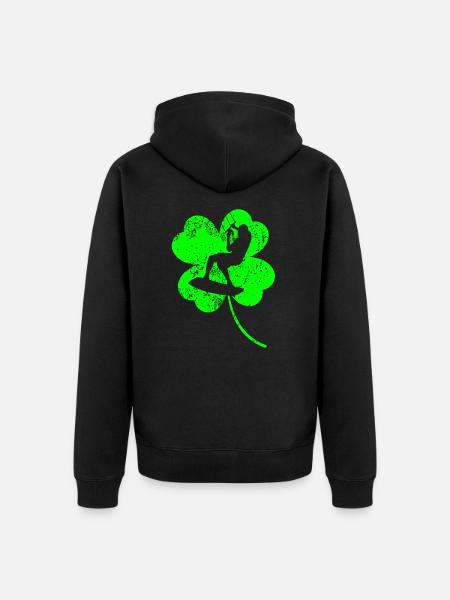 Kitesurf Trèfle de la Saint-Patrick - Veste à capuche bio Premium Unisexe - noir
