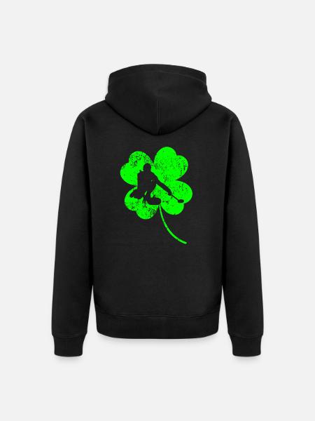Curling trèfle de la Saint-Patrick - Veste à capuche bio Premium Unisexe - noir