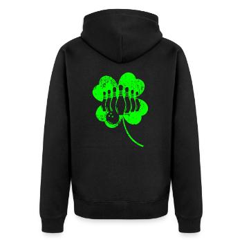 Bowling Trèfle de la Saint-Patrick - Veste à capuche bio Premium Unisexe - noir - Dos - Nico (187cm)