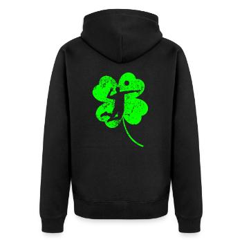 Volley-ball Trèfle de la Saint-Patrick - Veste à capuche bio Premium Unisexe - noir - Dos - Nico (187cm)