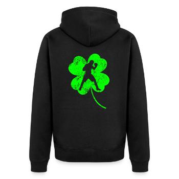 Boxer St. Patrick’s day shamrock - Veste à capuche bio Premium Unisexe - noir - Dos - Nico (187cm)