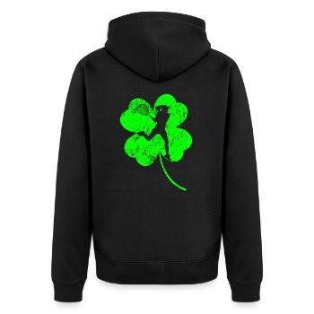 Tennis féminin Trèfle de la Saint-Patrick - Veste à capuche bio Premium Unisexe - noir - Dos - Nico (187cm)