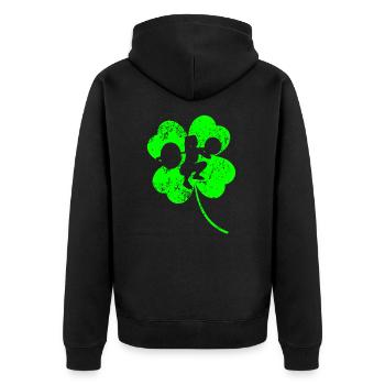 Haltérophilie Trèfle de la Saint-Patrick - Veste à capuche bio Premium Unisexe - noir - Dos - Nico (187cm)