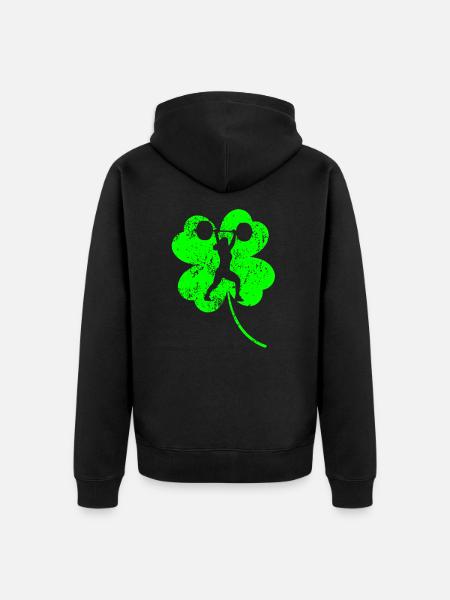 Haltérophilie Trèfle de la Saint-Patrick - Veste à capuche bio Premium Unisexe - noir