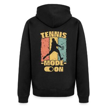 Tennis rétro - Veste à capuche bio Premium Unisexe - noir - Dos - Nico (187cm)