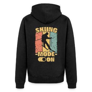 Ski rétro - Veste à capuche bio Premium Unisexe - noir - Dos - Nico (187cm)