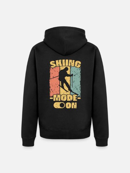 Ski rétro - Veste à capuche bio Premium Unisexe - noir