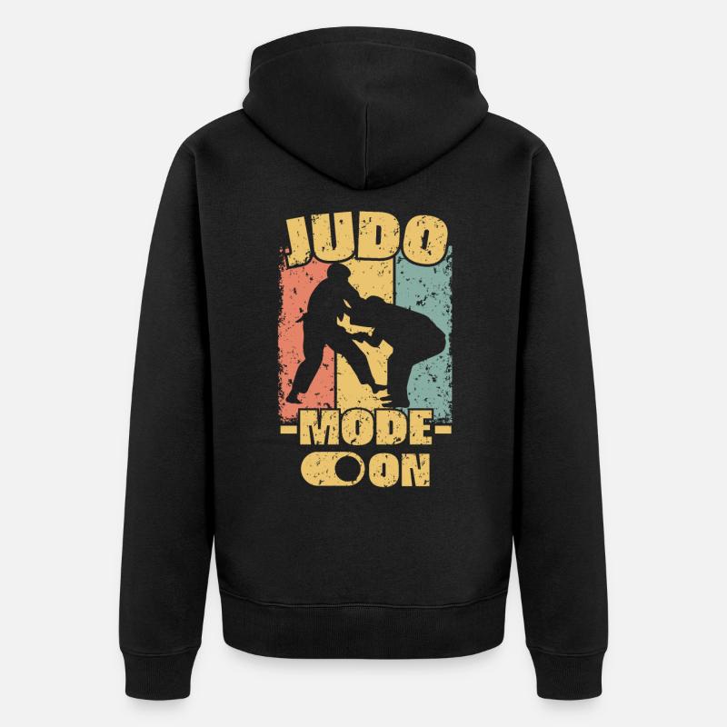 Judo rétro - Veste à capuche bio Premium Unisexe - noir