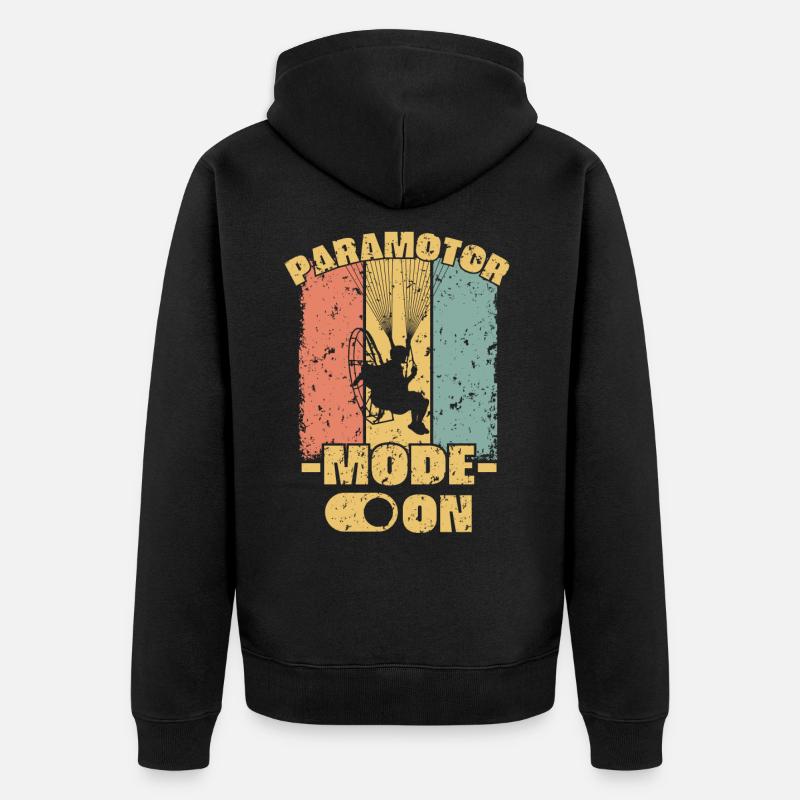 Mode paramoteur sur rétro - Veste à capuche bio Premium Unisexe - noir