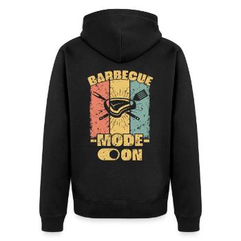 Grill retro - Unisex Premium Bio Zip Hoodie - Schwarz - Hinten - Nico (187cm)