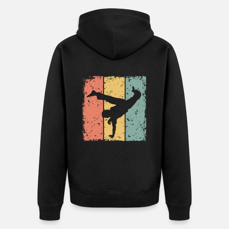 Capoeira rétro - Veste à capuche bio Premium Unisexe - noir