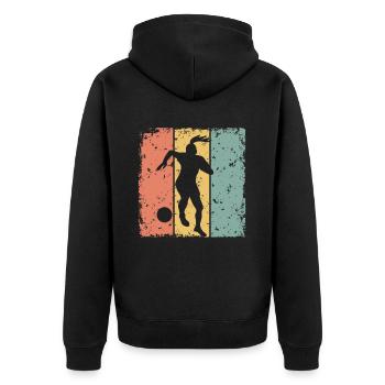 Women Soccer retro - Unisex Premium Organic Zip Hoodie - black - Back - Nico (187cm)