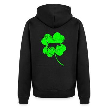 Labrador St.Patrick's day Shamrock - Unisex Premium Bio Zip Hoodie - Schwarz - Hinten - Nico (187cm)