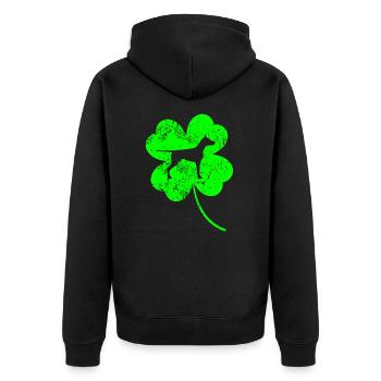 Doberman St.Patrick’s day Shamrock - Veste à capuche bio Premium Unisexe - noir - Dos - Nico (187cm)