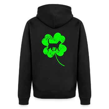 Chat St.Patrick’s day Shamrock - Veste à capuche bio Premium Unisexe - noir - Dos - Nico (187cm)