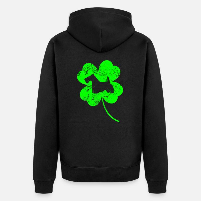 Scottish-terrier St.Patrick’s day Shamrock - Veste à capuche bio Premium Unisexe - noir
