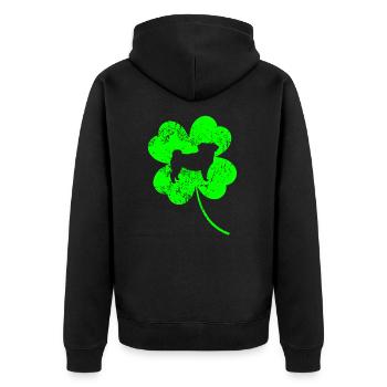 Carlin Saint-Patrick Jour de Shamrock - Veste à capuche bio Premium Unisexe - noir - Dos - Nico (187cm)