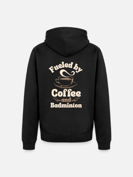Coffee Badminton lover - Unisex Premium Organic Zip Hoodie - black
