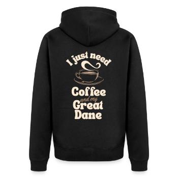 Café Amoureux des grand-danois - Veste à capuche bio Premium Unisexe - noir - Dos - Nico (187cm)