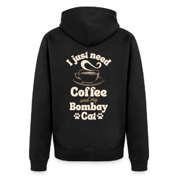Amateur de café Bombay-chat - Veste à capuche bio Premium Unisexe - noir - Dos - Nico (187cm)