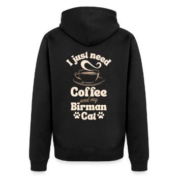 Amateur de café Birman-chat - Veste à capuche bio Premium Unisexe - noir - Dos - Nico (187cm)