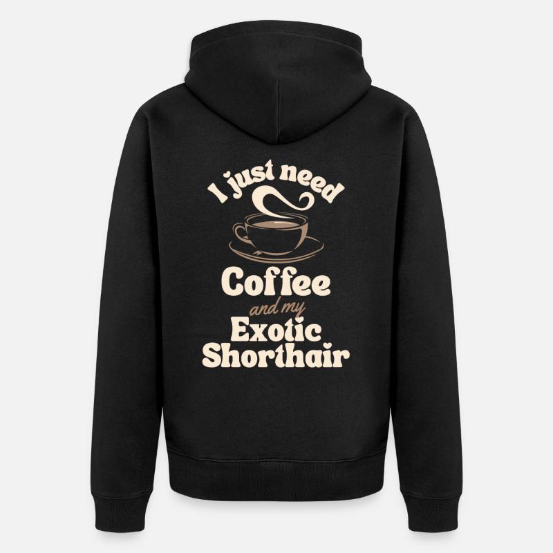 Café Exotic-shorthair lover - Veste à capuche bio Premium Unisexe - noir