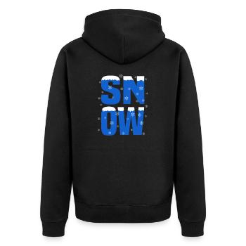 Snow Schnee - Unisex Premium Bio Zip Hoodie - Schwarz - Hinten - Nico (187cm)