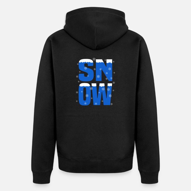 Snow Schnee - Unisex Premium Bio Zip Hoodie - Schwarz