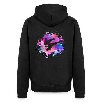 Frauen Taekwondo Mädchen - Unisex Premium Bio Zip Hoodie - Schwarz - Hinten - Nico (187cm)