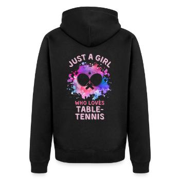 Femmes Tennis de Table Fille - Veste à capuche bio Premium Unisexe - noir - Dos - Nico (187cm)