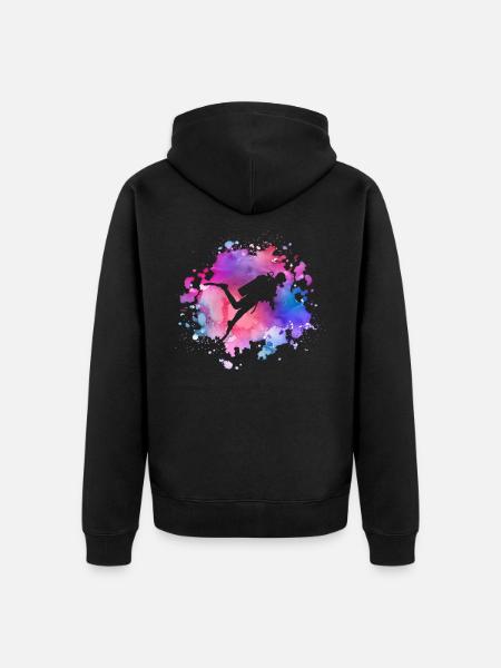 Femmes plongeuses - Veste à capuche bio Premium Unisexe - noir