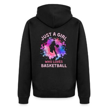 Basketball féminin - Veste à capuche bio Premium Unisexe - noir - Dos - Nico (187cm)