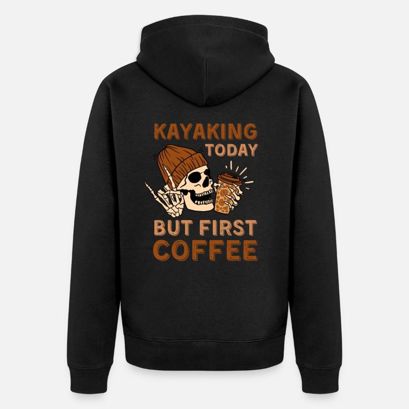 Café Kayak squelette - Veste à capuche bio Premium Unisexe - noir