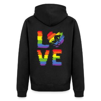 Fierté LGBT à vélo - Veste à capuche bio Premium Unisexe - noir - Dos - Nico (187cm)