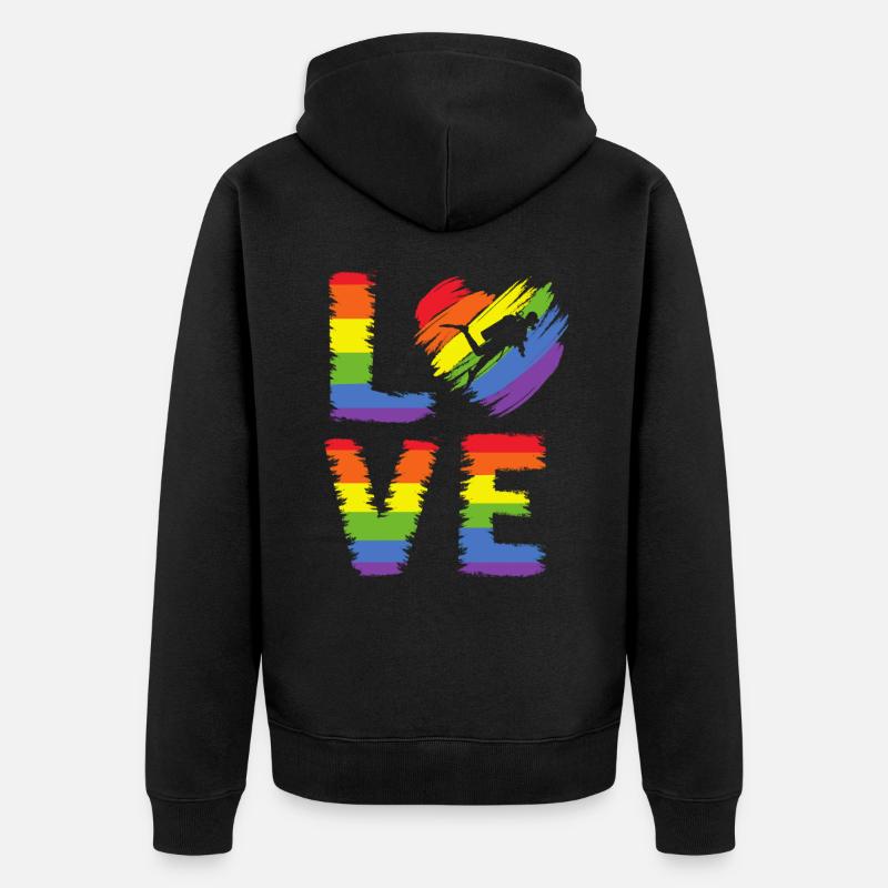 Plongée LGBT Pride - Veste à capuche bio Premium Unisexe - noir
