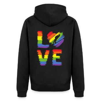 Saut à ski LGBT Pride - Veste à capuche bio Premium Unisexe - noir - Dos - Nico (187cm)