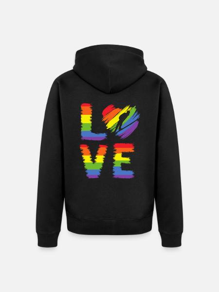 Ski-jumping LGBT Pride - Unisex Premium Organic Zip Hoodie - black