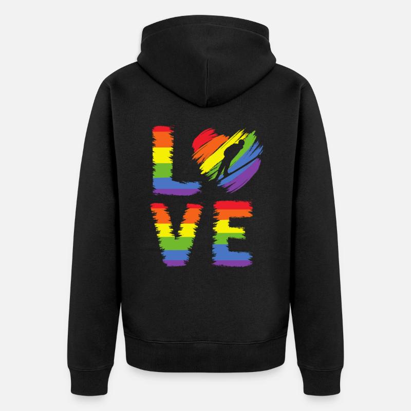 Saut à ski LGBT Pride - Veste à capuche bio Premium Unisexe - noir