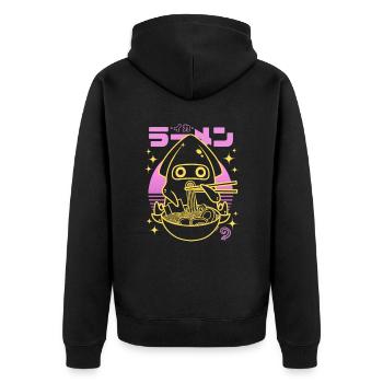 Neon pink series: Golden squid blooper ramen sunset - Unisex Premium Organic Zip Hoodie - black - Back - Nico (187cm)
