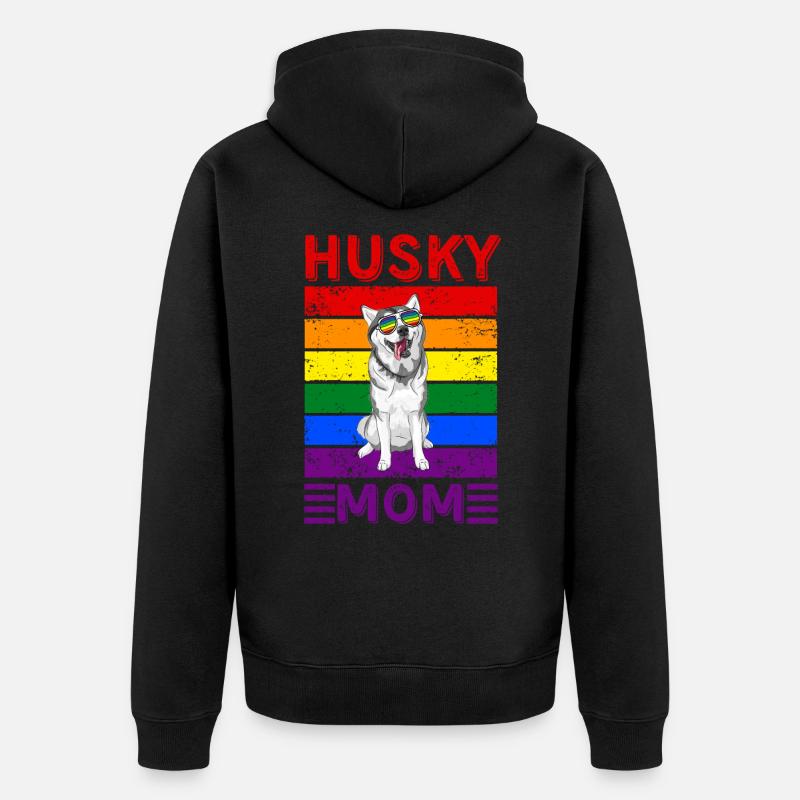 Husky Maman LGBTQ - Veste à capuche bio Premium Unisexe - noir