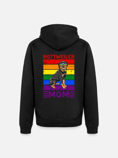 Rottweiler Mom LGBTQ - Unisex Premium Organic Zip Hoodie - black