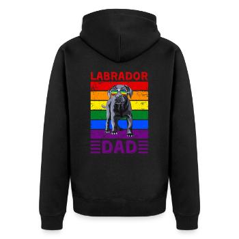 Labrador Dad LGBTQ - Unisex Premium Organic Zip Hoodie - black - Back - Nico (187cm)