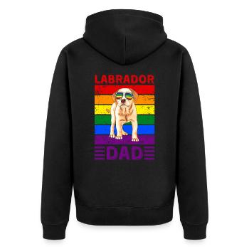 Labrador Dad LGBTQ - Unisex Premium Organic Zip Hoodie - black - Back - Nico (187cm)