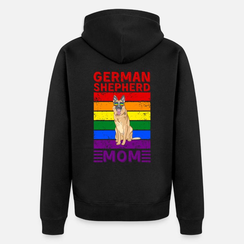 Deutsch-Schäferhundmutter LGBTQ - Unisex Premium Bio Zip Hoodie - Schwarz