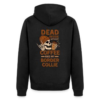 Coffee Border-collie lover - Unisex Premium Organic Zip Hoodie - black - Back - Nico (187cm)